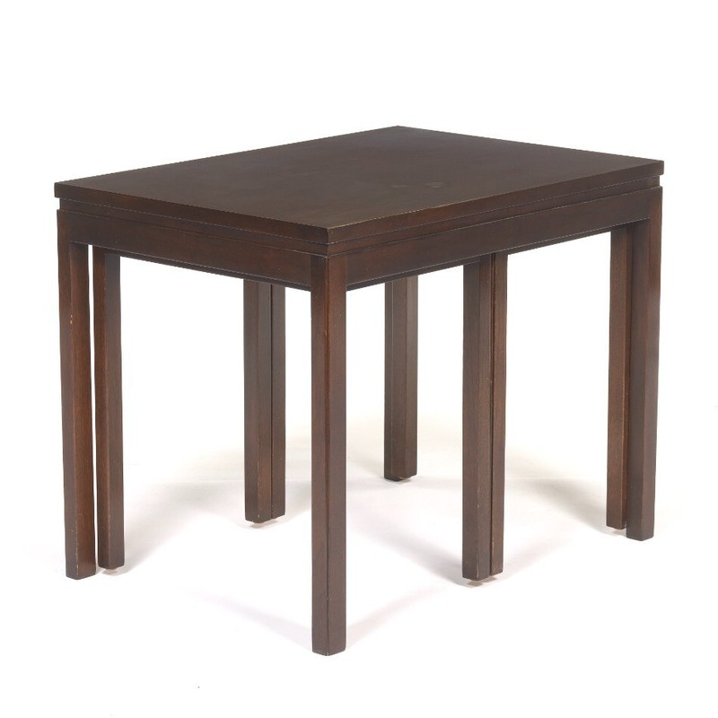 Edward Wormley for Dunbar Mid Century Mahogany Nesting Tables Set Of Three