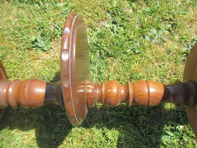 3 Tier Pedestal Table Plant Stand Carved Twisted wood Beautiful 35.03" gallery
