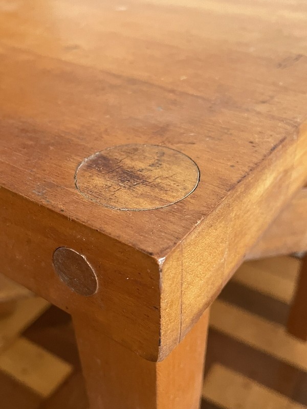 2 Vintage Butcher Block Stacking Side End Tables Hand Crafted Weathered Rustic gallery