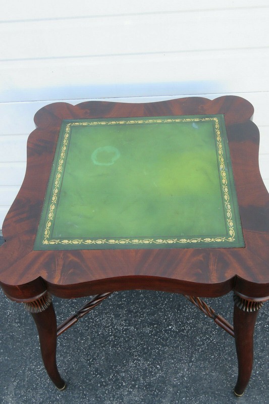 Flame Mahogany Leather Top Side End Table 9748 gallery