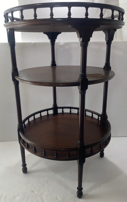 Imperial Furniture 3 Tiered Table Gallery 1456 Genuine Mahogany 18x28” True gallery