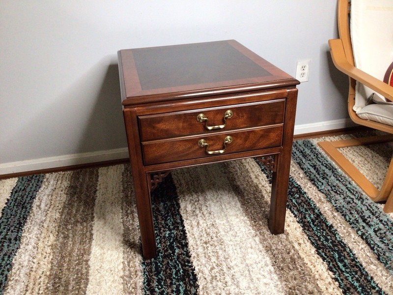 Drexel Flame Mahogany Banded Chippendale Side Table gallery