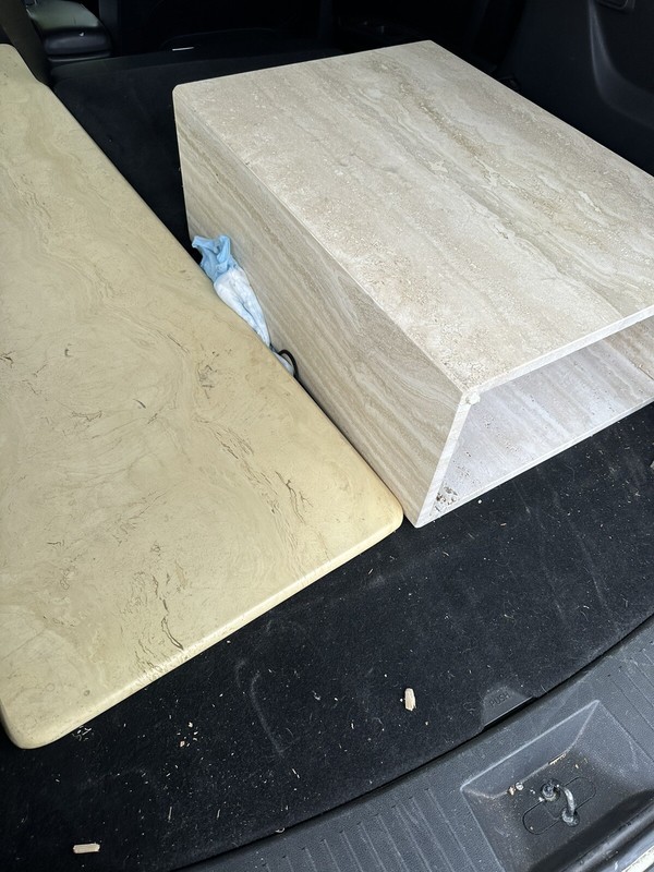Vintage 1970’s Solid, Real Travertine Console / Sofa / Entry Table gallery