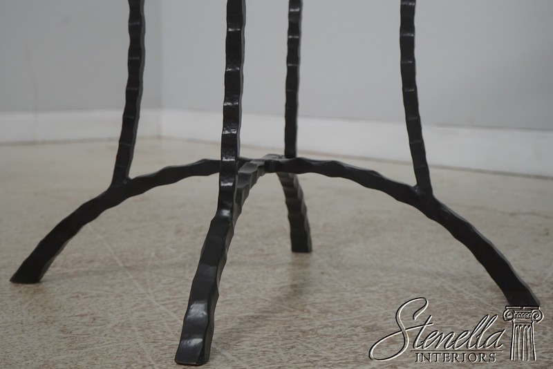 72362: STICKLEY Round Glass Top Wrought Iron Base Bistro Tall Table gallery