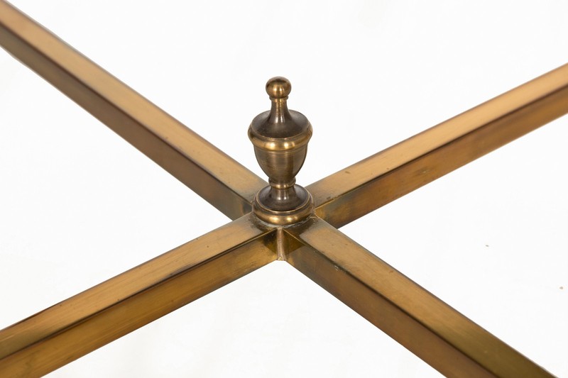 Maison Jansen Signed Mid-Century Modern Brass Glass Coffee Cocktail Table gallery