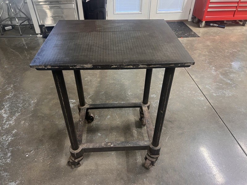 Antique Turtle Table (Printers Layout Table) Industrial Steel Table on Casters gallery
