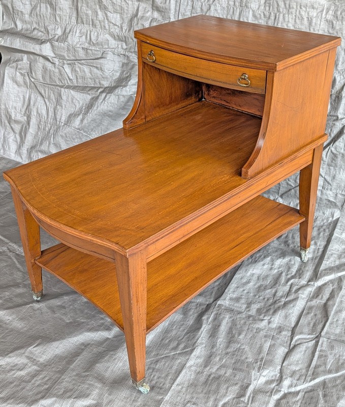 Antique Vintage Old SOLID Hard Wood Wooden 2 Tier Coffee End Accent Side Table