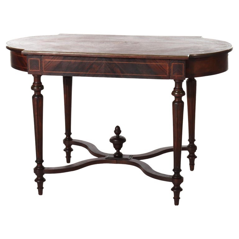 Antique Louis XVI Rosewood, Marquetry & Inlaid Table C1880