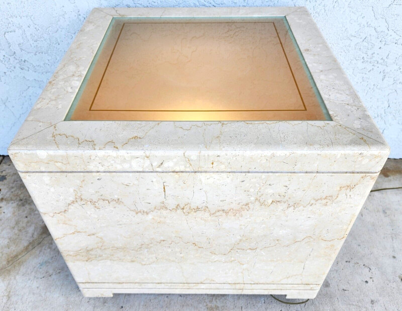 Side Center Table Marble Vintage Lighted Custom Made gallery