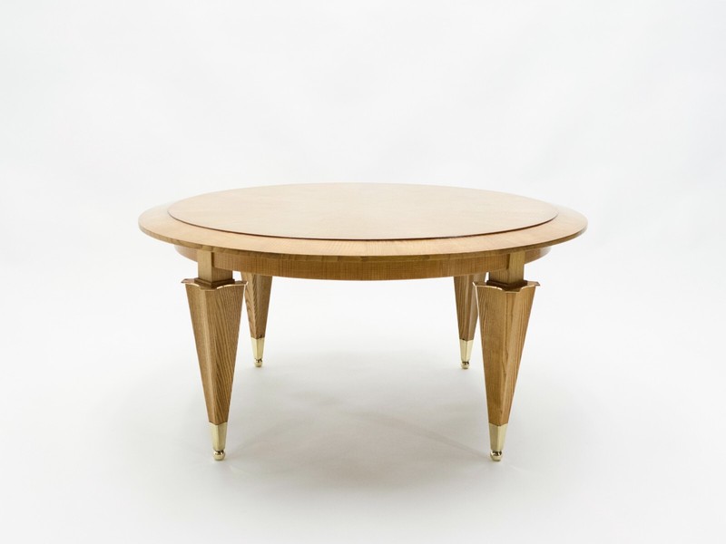 André Arbus ash wood neoclassical coffee table 1940s gallery