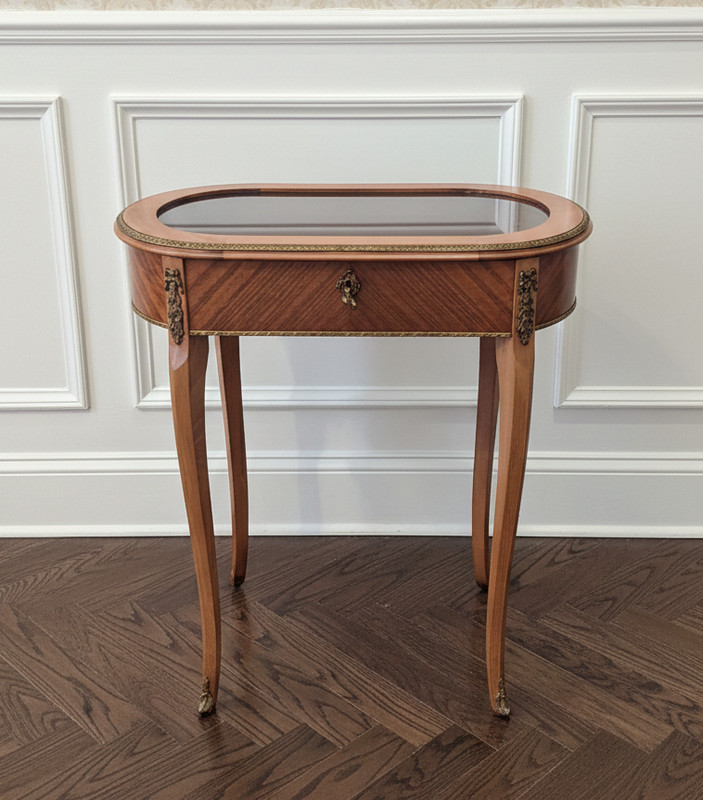 Antique French Louis XV Bijouterie Table – Ormolu Mounted Vitrine Display Table