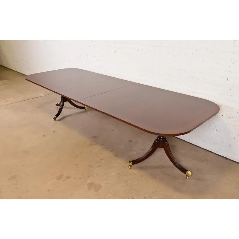 Councill Furniture Georgian Mahogany Extension Dining Table, Newly Refinished