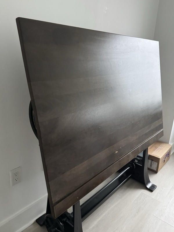 Industrial Adjustable DRAFTING Table Solid Wood & Cast Iron Base NYC Pickup Only gallery