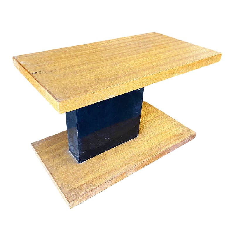 Paul Frankl Inspired Mid-Century Two Tone Walnut Side End Tables, Pair gallery
