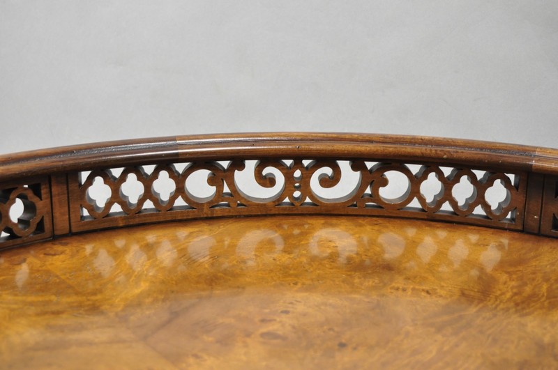 Georgian Chippendale Fretwork Gallery Round Mahogany Occasional Side Table gallery