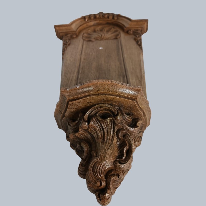 Vintage Keraflor Ornate Wood-Look Resin Wall Console (1950s) gallery
