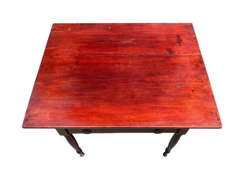 Antique Pennsylvania Pine Work Table with Heart Shaped Escutcheon gallery