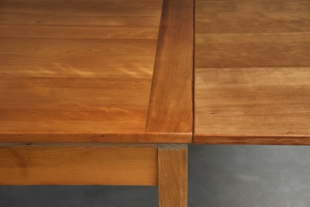 Refinished 72”-111” Danish Modern Cherry Draw Leaf Dining Table gallery