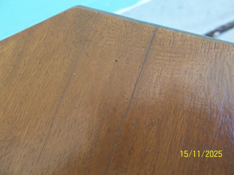 Beautiful Vintage Antique Mahogany 3 Legged Demilune Console Table gallery