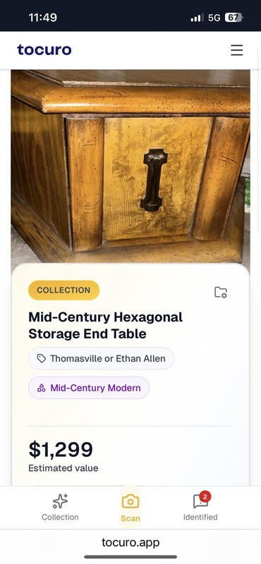 Mid- Century, 1960s–1970s. Hexagonal Storage End Table gallery