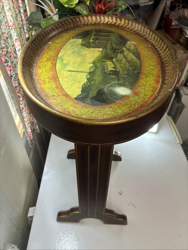 EARLY 19th cent. HAND PAINTED TRAY TOP COFFEE TABLE Antique French Style Table gallery