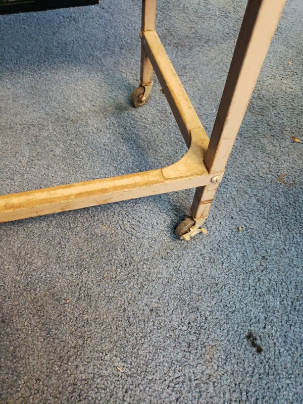 INDUSTRIAL TYPEWRITER TABLE drop leaf rolling stand vintage gallery