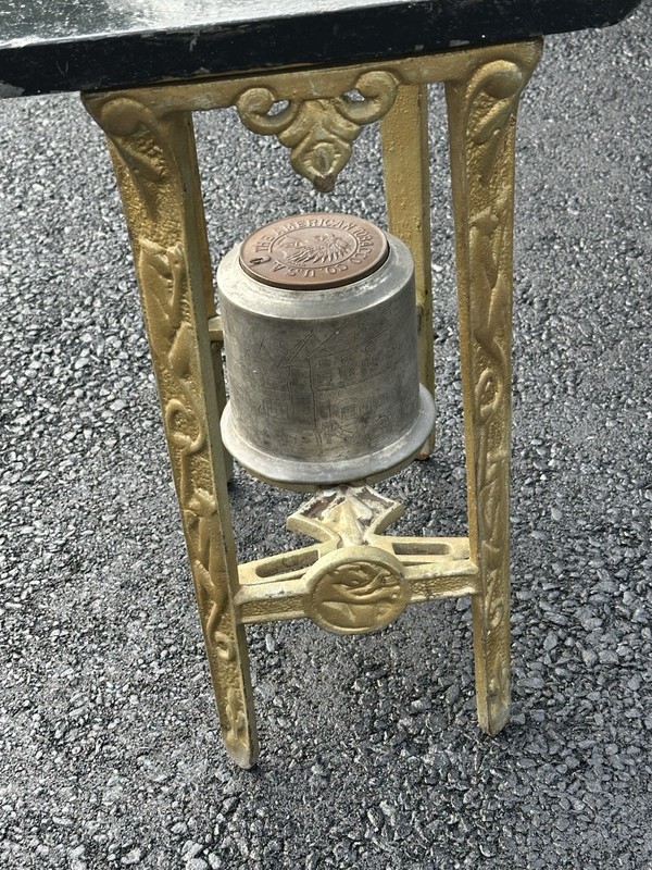 ANTIQUE ART DECO INDUSTRIAL CAST IRON BRONZE MONKEY SIDE TABLE TOBACCO STAND gallery