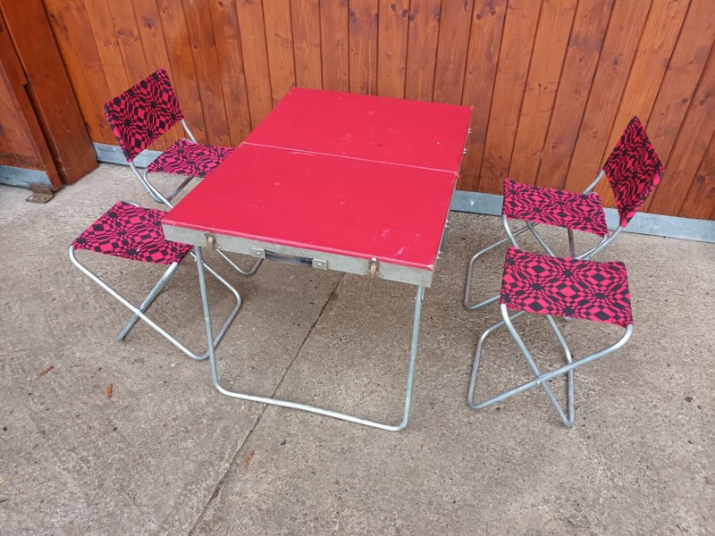 Camping Table & Chairs Camping Set Seating Vintage Oldtimer Retro 60s gallery