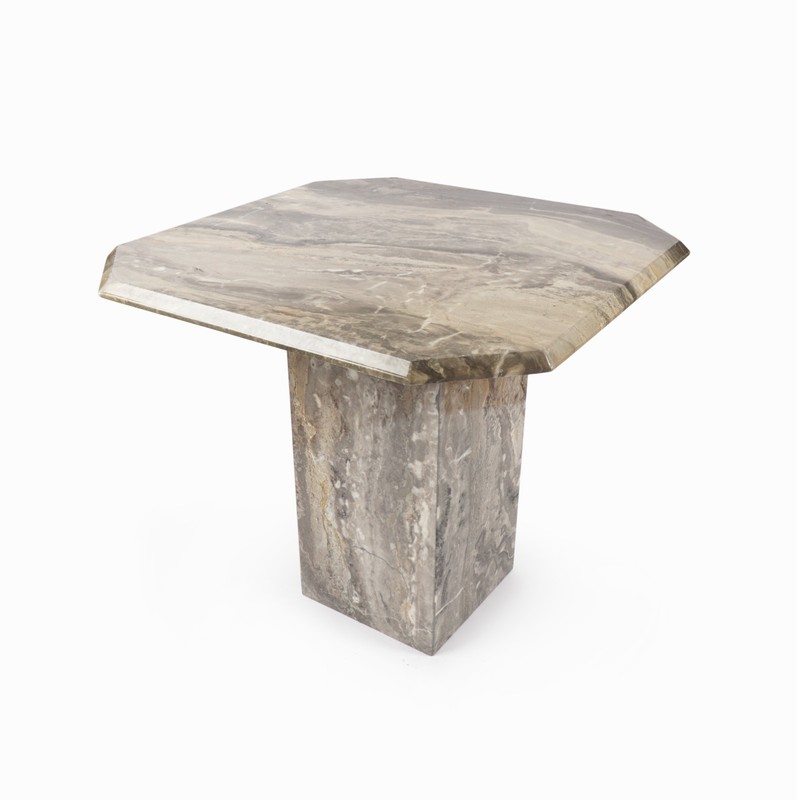 Vintage Marble Coffee Table Mid Century Modern Small Side End Square Heavy Top