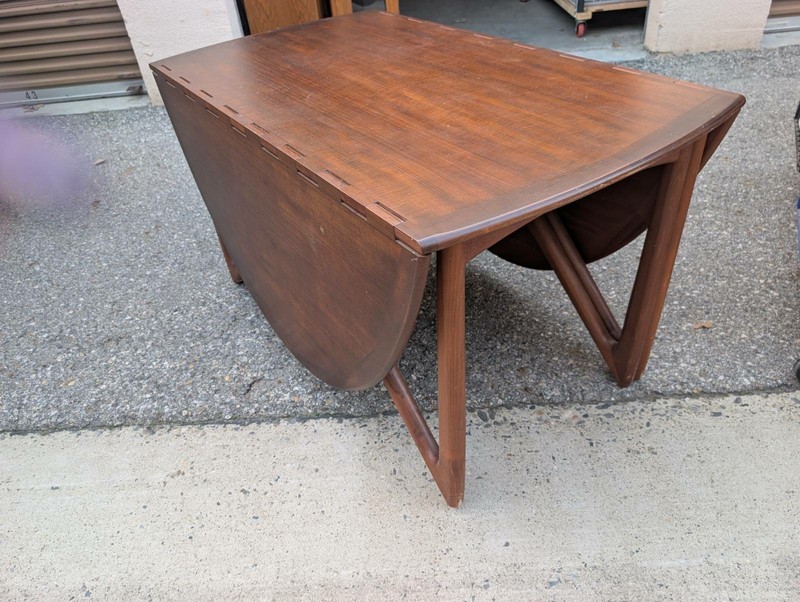Vintage Teak Mid Century Modern Drop Leaf Table Danish gallery