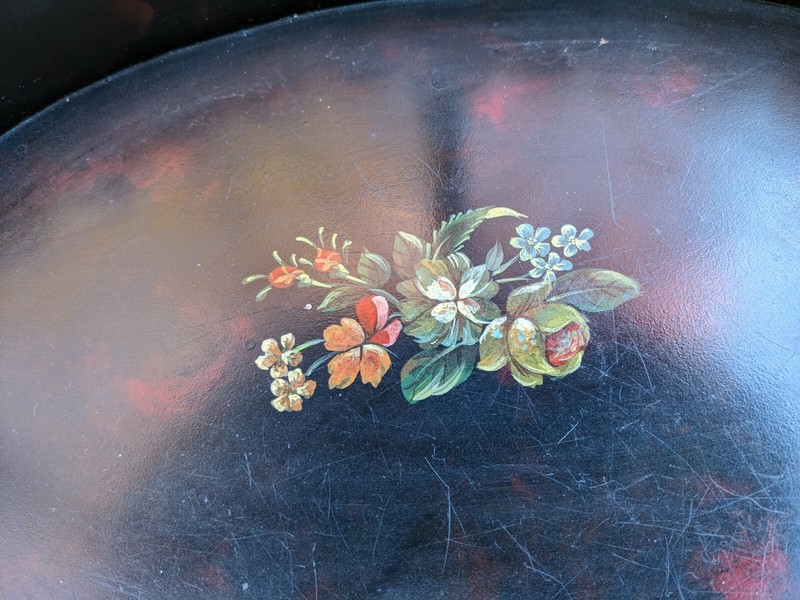 Maitland Smith Table English Regency Metal Black Painted Two Tier Vintage Rare!! gallery