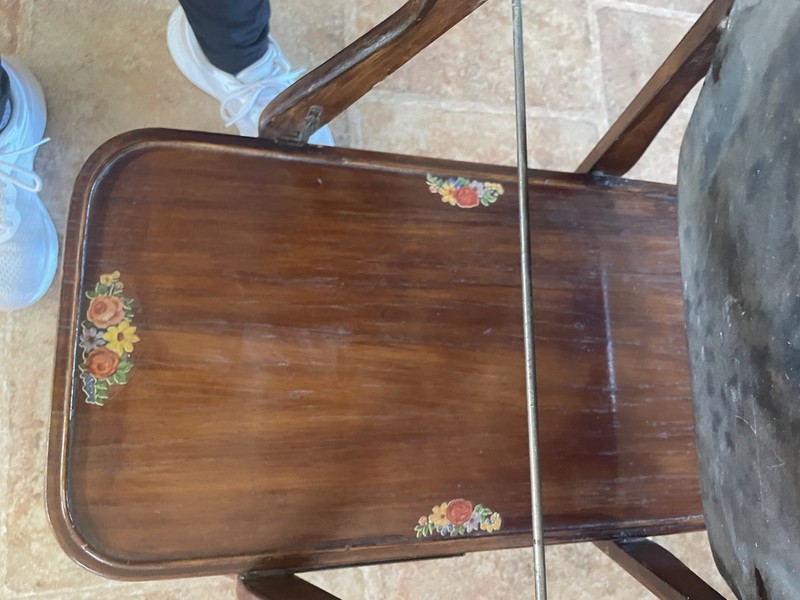 Antique Roos Foldable Butlers Table. Often Called A Cake Stand Or Folding Pie. gallery