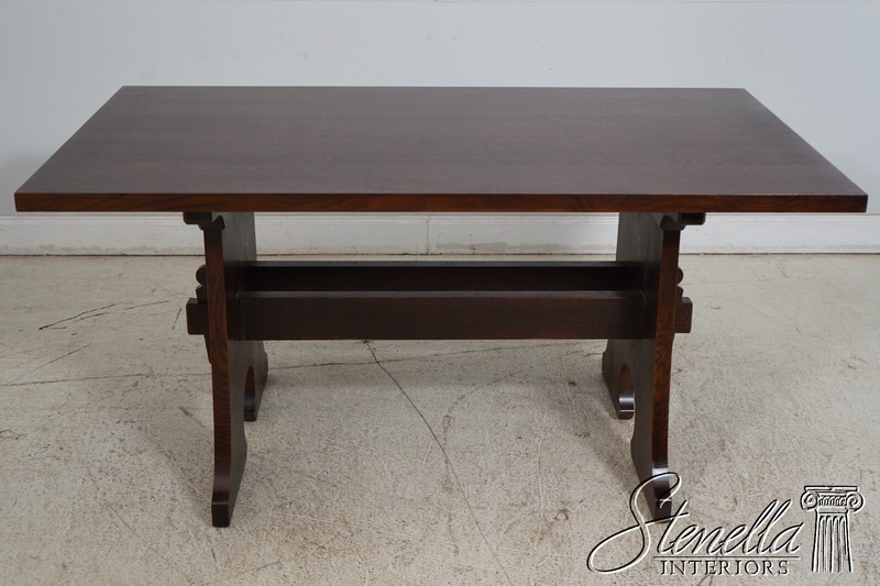66112EC: STICKLEY Mission Oak Trestle Dining Room Table gallery