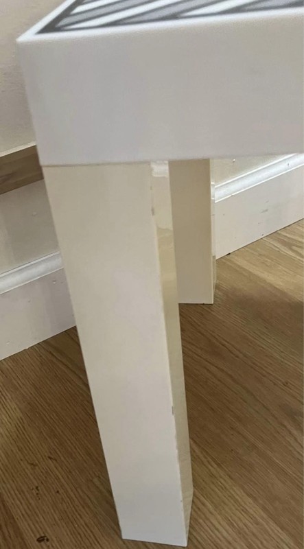 Vtg 70s Plastic Parsons Table Black & White Geometric Design 14" x 14" gallery