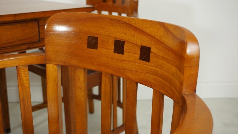 48 inch transitional Oak Corner Leg dining Kitchen table with 4 Chairs Set gallery