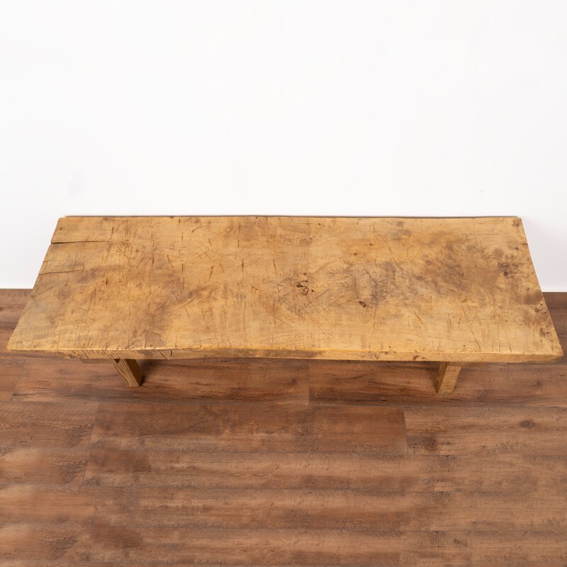 Antique Rustic Slab Wood Coffee Table with Splay Legs gallery