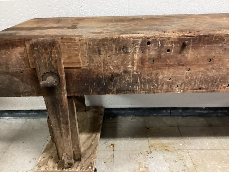 Primitive 8’ Long Wood Workbench Kitchen Island Serving Table Southwest Minn. gallery