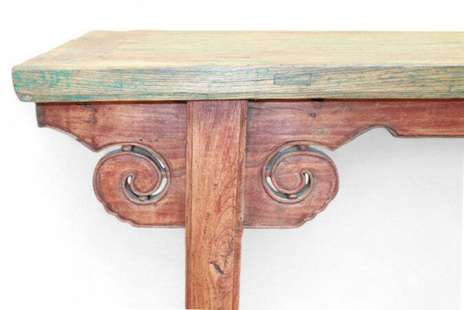 Vintage Green Top Bench or Coffee Table or Low Console Table gallery