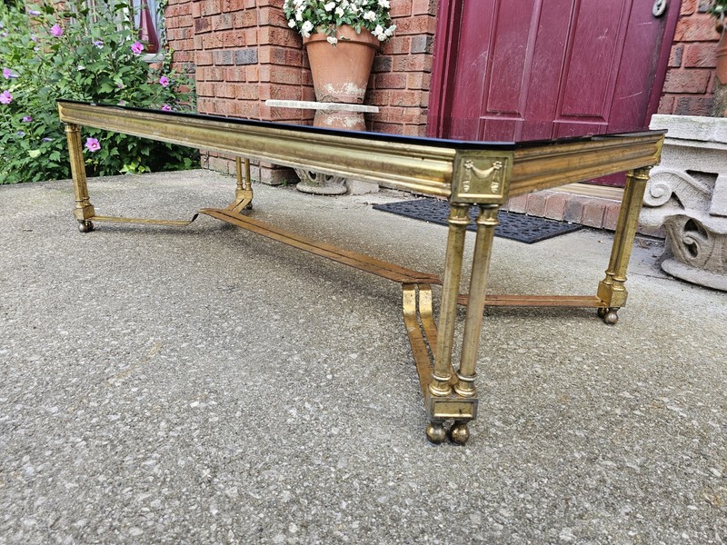 VINTAGE MID-CENTURY MODERN COFFEE TABLE HOLLYWOOD REGENCY GILDED METAL CONSOLE gallery