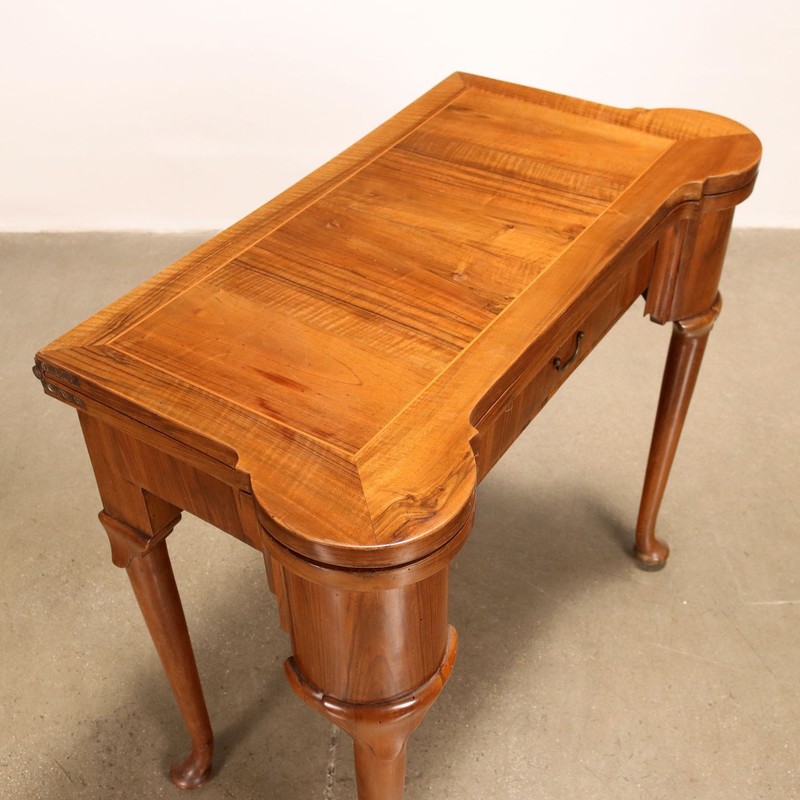 Ancient Baroque Game Table Walnut Italy XVIII Century gallery