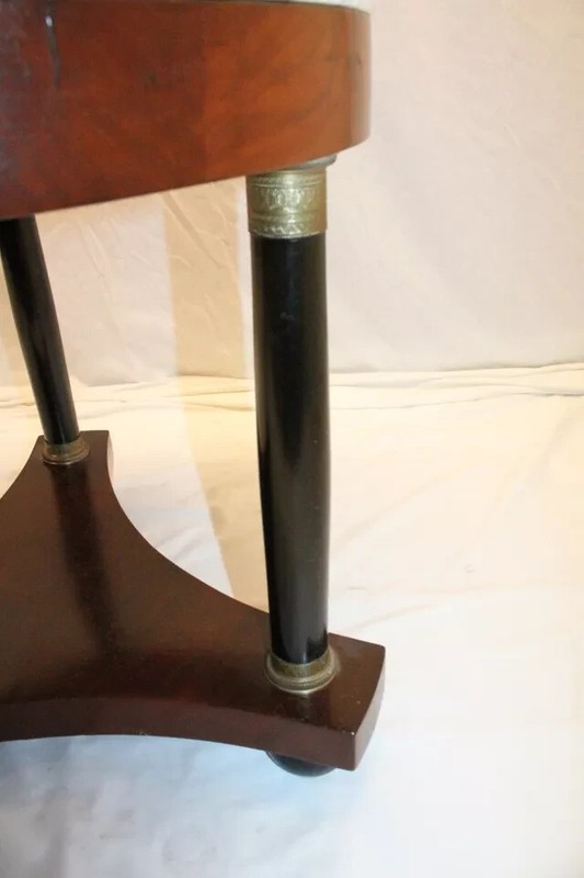 Great Quality French Empire Mahogany Round Marble Top Center Table gallery