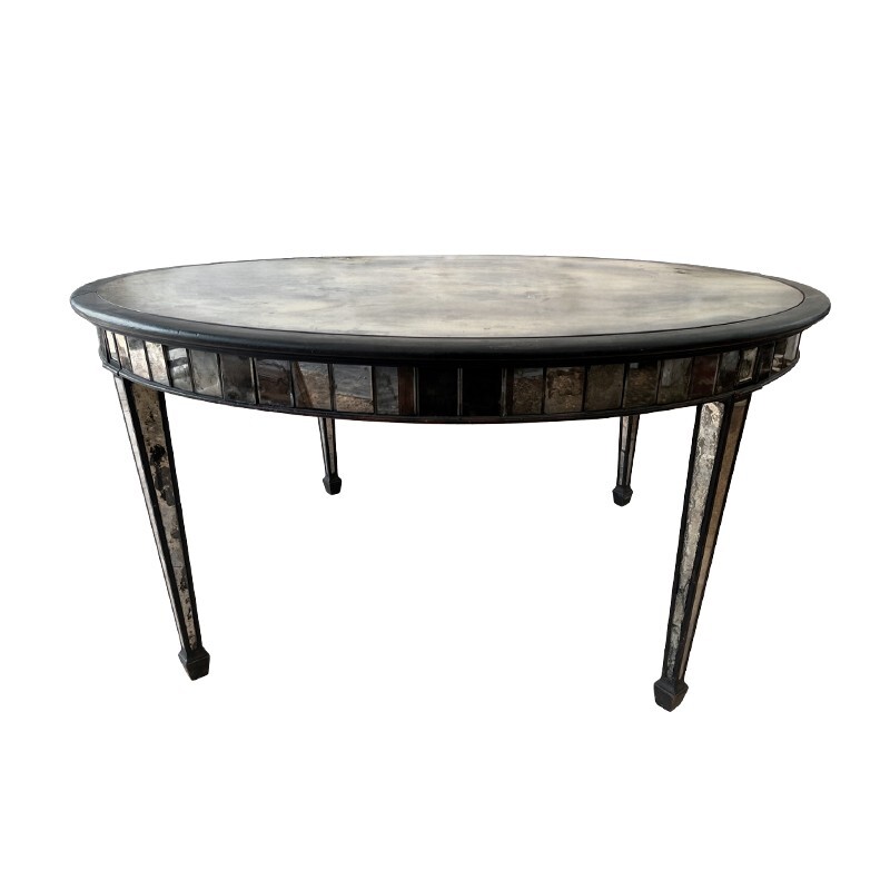 Antique Empire Style Black Lacquer Mirror Table – Original Patina, One of a Kind