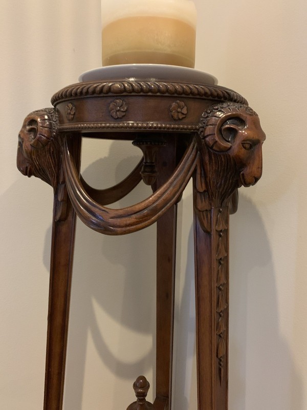 A Very Rare Antique Rams Head And Feet Occational Table 42” Tall gallery