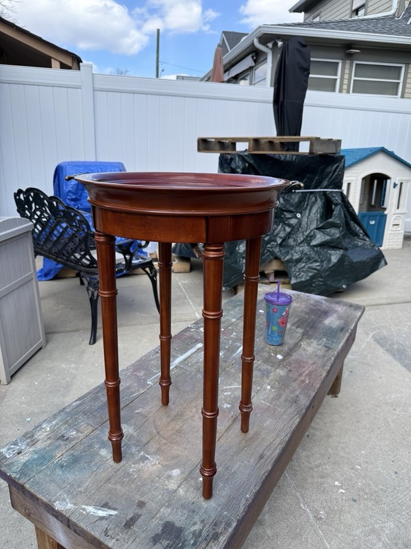 Vintage Bombay Company Tray Top Side Table with Removable Top
