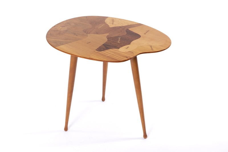 1950s Scandinavian Mid Century Marquetry Side Table gallery