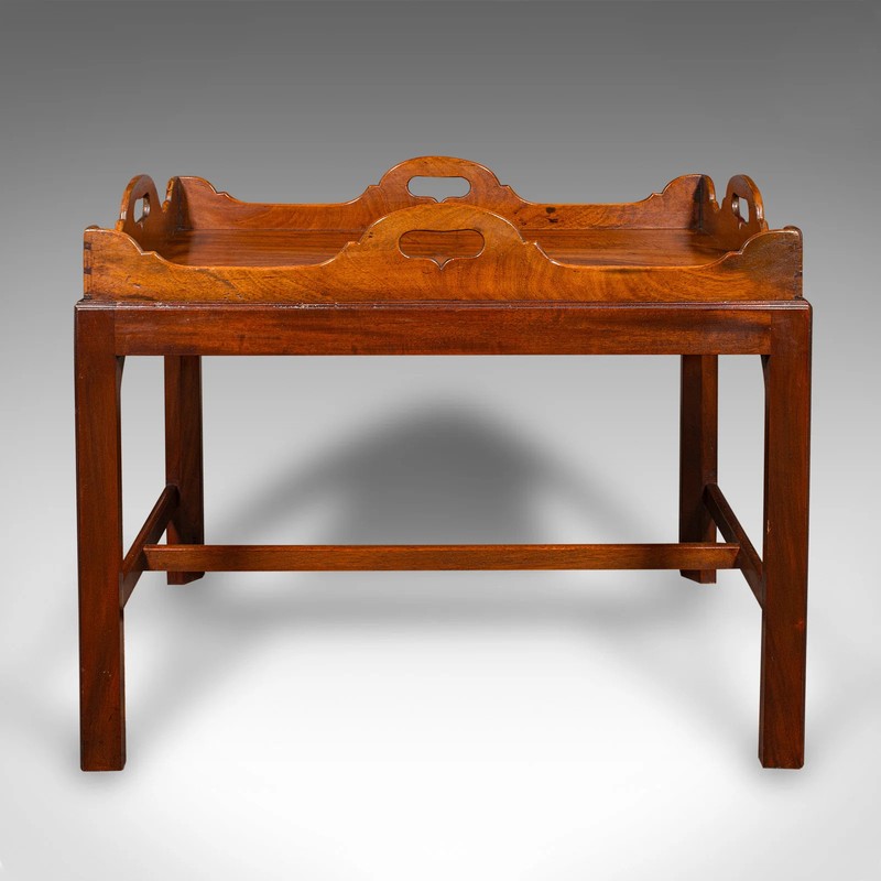 Vintage Butler's Serving Table, English, Afternoon Tea Tray On Stand, Art Deco gallery