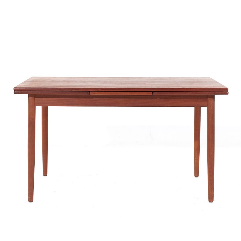 Kurt Ostervig Style Mid Century Teak Hidden Leaf Dining Table gallery