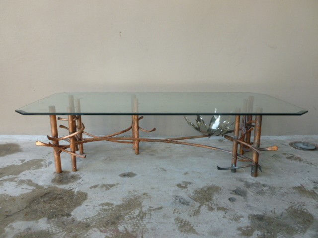MID CENTURY MODERN BRUTALIST COFFEE TABLE ATTRIBUTED TO SILAS SEANDEL