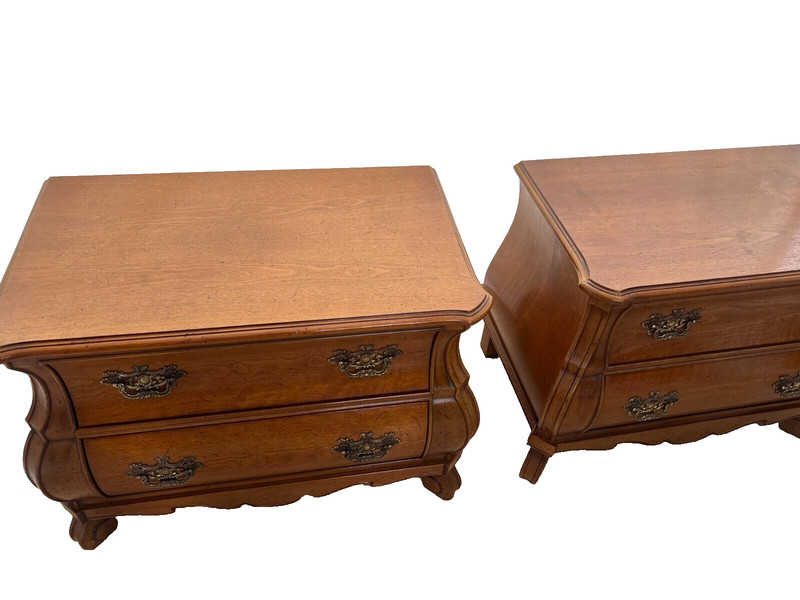 Henredon Town and Country Nightstands Matching Side Tables two Drawers French gallery