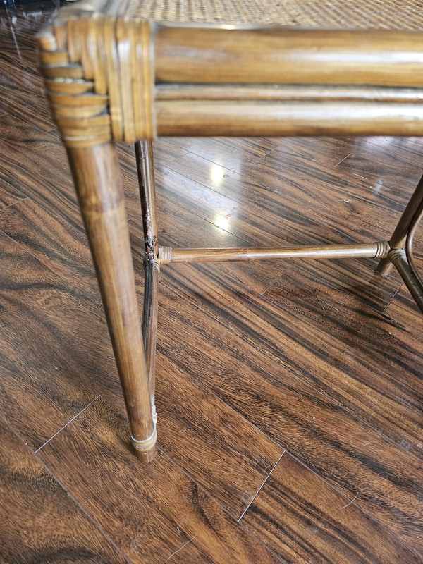 Vintage MidCentury Set PalmBeach Regency Wicker & Rattan Nesting Tables-Very... gallery